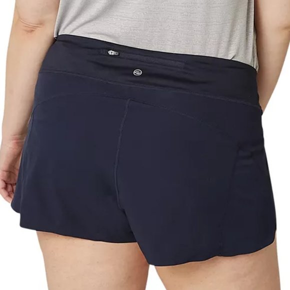 ❤NWT NAVY BLUE EDDIE BAUER SHORTS - SKYLINE TRAIL ACTIVE ZIPPER POCKET PLUS SIZE - Picture 2 of 8